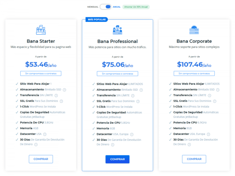 Que servidores hosting recomendamos Banahosting